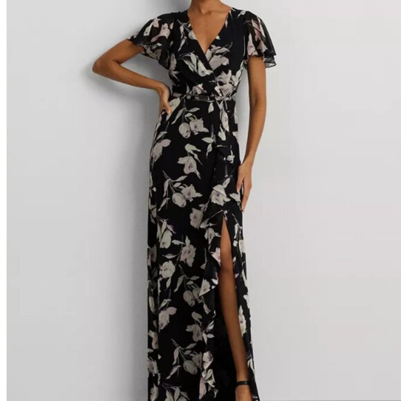 Lauren Ralph Lauren Dresses & Skirts - Lauren Ralph Lauren Floral Ruffle Gown – Size 10